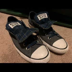 Grey and plaid converse, like new